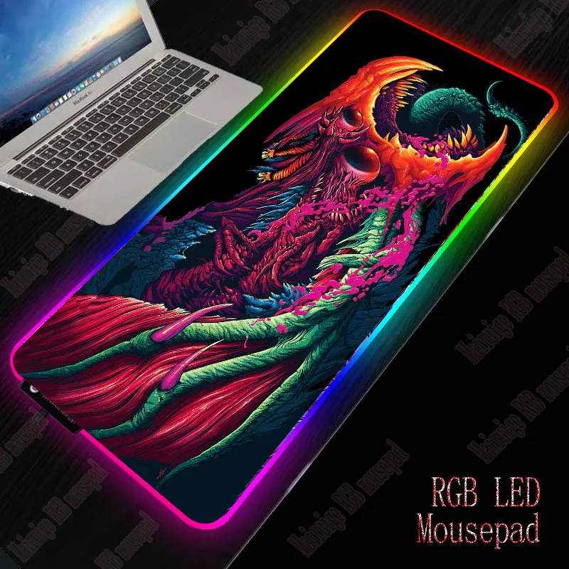 

XGZ Gaming RGB Large Mouse Pad Gamer Big Mat Computer pad Led Backlight Keyboard Desk for CSGO Monster Style