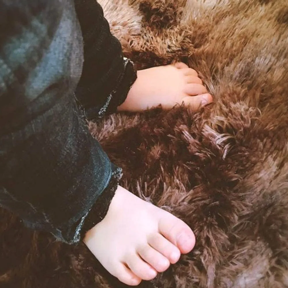 Ковер, напольный ковер, пушистые ковры, мохнатые, противоскользящие, теплые, разноцветные, полиэфирные волокна, окрашенные, 200x120 см, украшение для дома