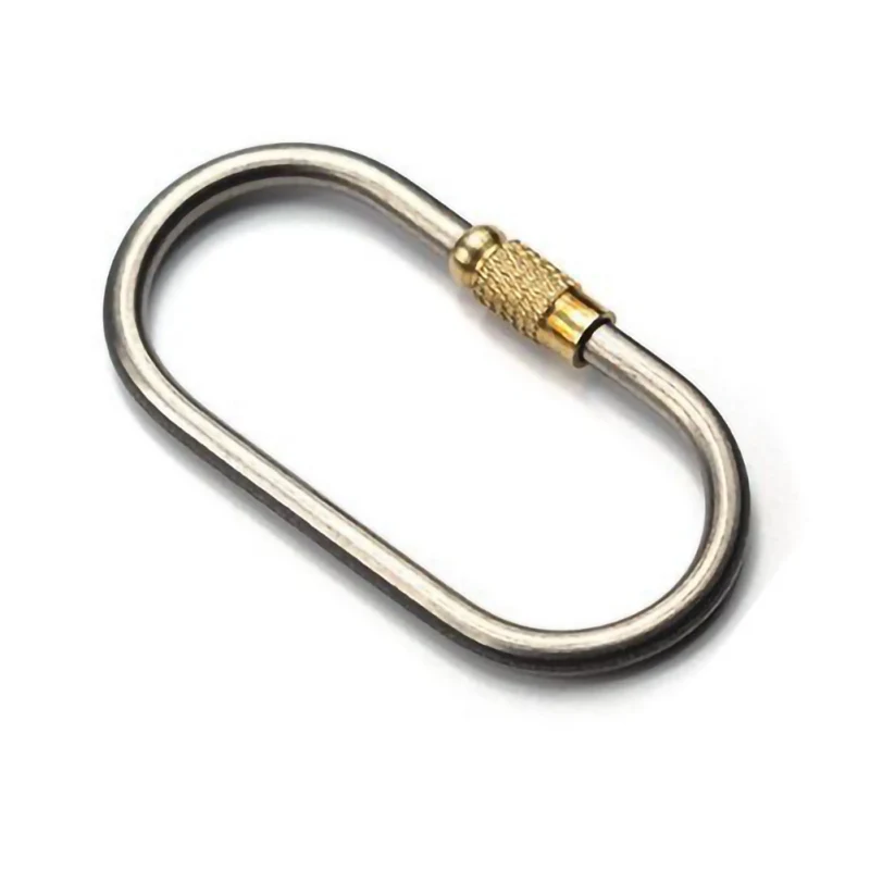 Outdoor Durable Titanium D-Ring Carabiner Clip Karabiner Hook Ti Keychain Buckle 