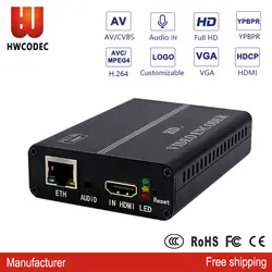 HWCODEC h.264 HDMI/VGA/AV/YPBPR HD кодер iptv ip Full 1080 P hd vga кодер rtmp кодер