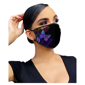 

Mascarilla Adult Unisex Black Masks Washable Butterfly Print Fashion Outdoor Mask Windproof Cotton Mask Mouth Caps Washable