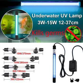 

UVC Aquarium Submersible Lamp sterilization and disinfection Waterproof Fish Tank Light Clean Lamp for Pond Fish Tank Sump Q30