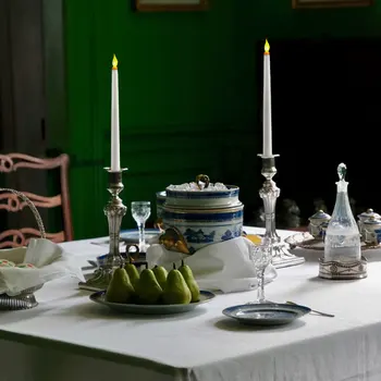 

Electronic Candles LED Night Light Warm White Battery Taper Candlesticks Christmas Window For Wedding Event Home Dining Decor