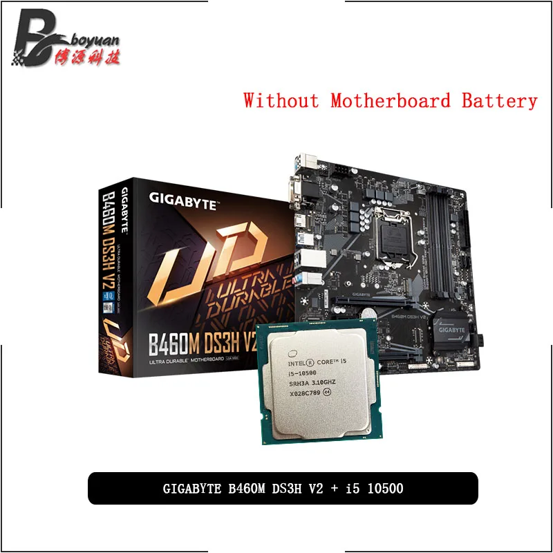 Intel Core I5 10500 CPU Gigabyte GA B460M DS3H Placa Base Compatible Con LGA 1200 CPU 