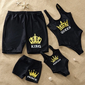 

Swimsuit Family Matching Outfits Look Mother Daughter Swimwear Mommy and Me Bikini Dress Clothes Father Son Swimming Shorts