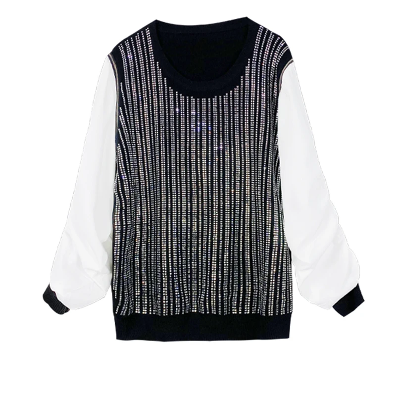 XITAO Streetwear Sequined Sweatshirt Women Loose