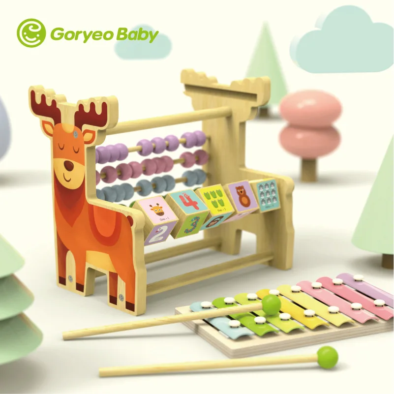 

Goryeobaby Infants Multi-functional Small Elk Knock Piano 2-3-5-Year-Old Calculation Frame GIRL'S And BOY'S Educational Toy