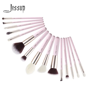 

New Jessup Makeup Brushes Set Professional Makeup Brush Eyeshadow Foundation Powder Concealer 15pcs Blushing Bride Goat Hair