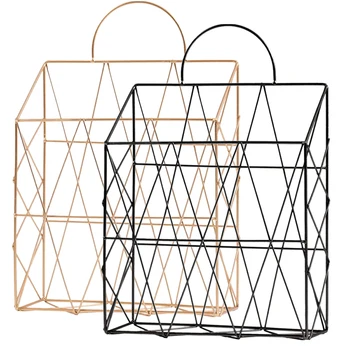 

azine Holder Hanging Wall Mounted Newspaper Periodical Book Document File Organizer Basket Metal Shelf Storage Container Disp