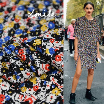 

Stretch Jacquard silk crepe fabric stretch silk crepe de chine fabric floral print,SCDC1175