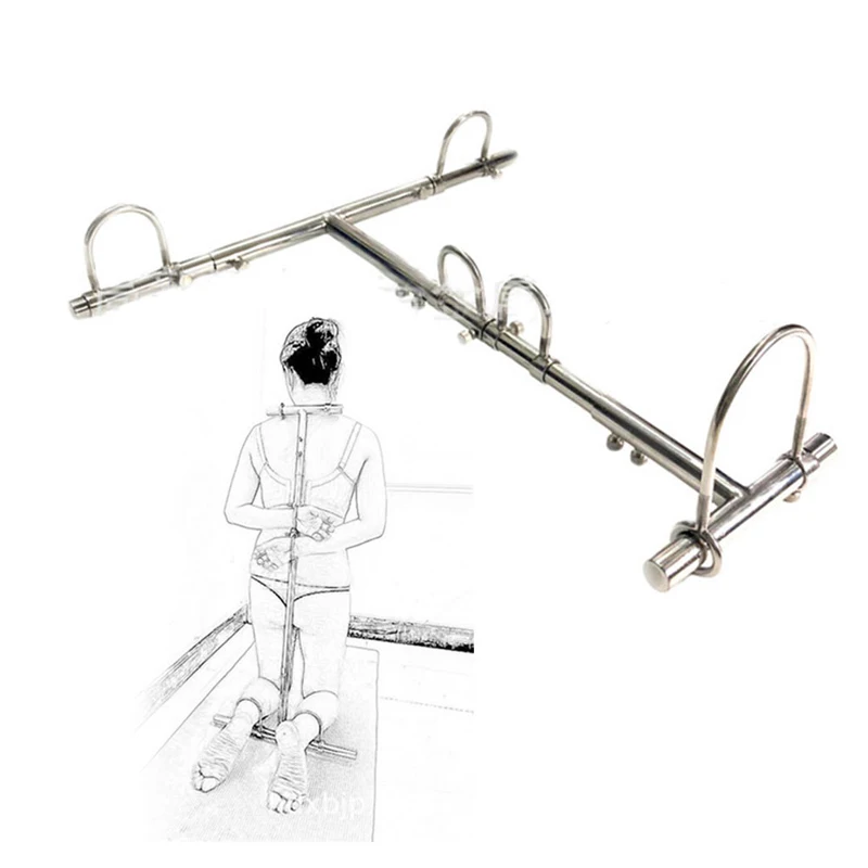 Stainless Steel BDSM Bondage Kneeling Torture Restraints Handcuffs Ankle Cuffs Collar Device Set Sex Toys For Couples Slave 1