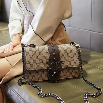 

2020 High Quality Vintage Leather Shoulder Handbag Small Flap Crossbody Bag Ladies Brand Chain Messenger Simple Versatile Bags