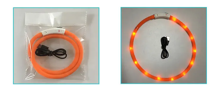 Электронный мигающий светодиодный ошейник для собак светильник USB Перезаряжаемый ошейник для собак Светодиодный свет ночная безопасность красный для больших средних и маленьких щенков