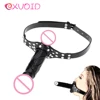 EXVOID Double-Ended Dildo Gag Open Mouth Gag Mouth Plug BDSM Bondage Sex Shop Sex Toys for Couples Slave Restraint Head Strapon 1
