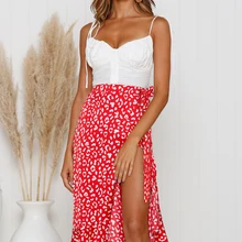 Летняя Сексуальная Женская юбка со шнуровкой, Новое поступление, высокая талия, оборки, свободная, тонкая, длинная юбка с запахом, новинка, Женская Цветочная верхняя одежда