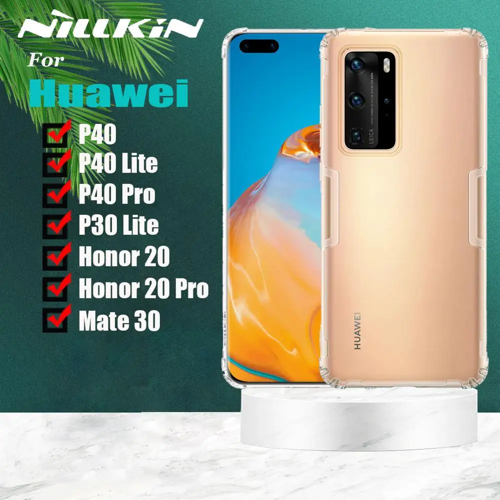 Чехол Nillkin для Huawei P40 Pro/P30 Lite мягкий прозрачный чехол накладка из силикона и ТПУ Honor