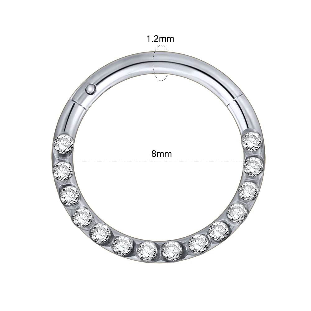 1PC 16G Stainless Steel CZ Nose Ring Stud Septum Ear Tragus Cartilage Daith Piercing Earrings Helix Conch Piercings Body Jewelry - Окраска металла: Style1-1
