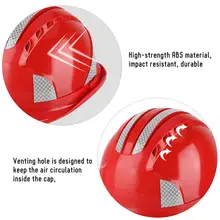 

Worker Construction Site Protective Cap Ventilate ABS Hard Hat Reflective Stripe Safety Helmet