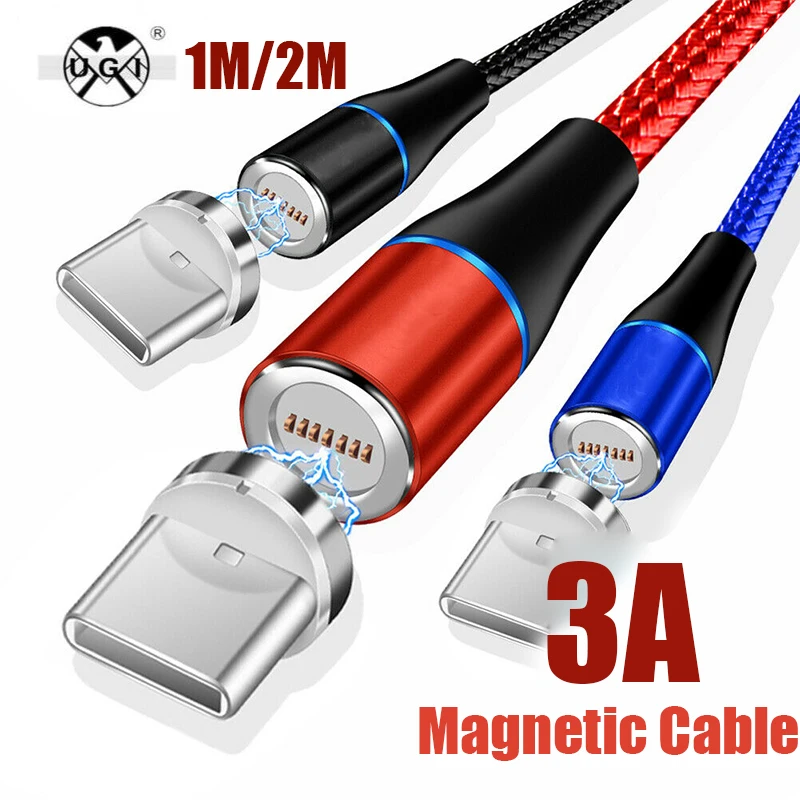 1 м 2 м 3A Магнитный кабель Micro USB зарядное устройство Тип C зарядный магнит шнур для телефона Лот
