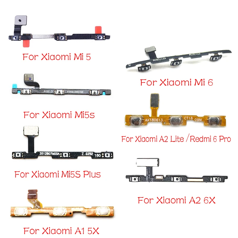 

New Power on off Volume Up Down Switch Key Button Flex Cable For Xiaomi Mi A2 6X A1 5X Mi6 8 Lite 8se Mi9 CC 9 9e Mi5s Plus