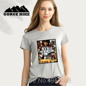 

Creative Design Rockstar games presents Women's T-shirt RED DEAD REDEMPTION West Cowboy Women T shirt Femme Popular Top Tshirt