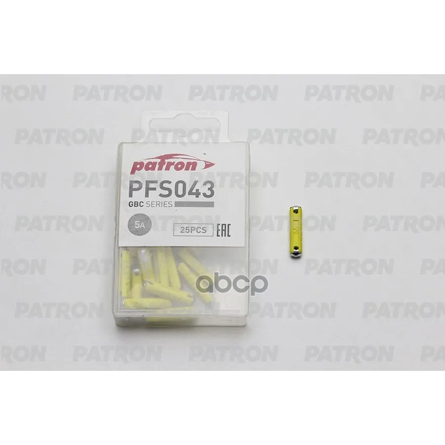 Предохранитель Пласт.Коробка 25шт Gbc Fuse 5a Желтый 6x25mm PATRON арт. PFS043 | Автомобили и