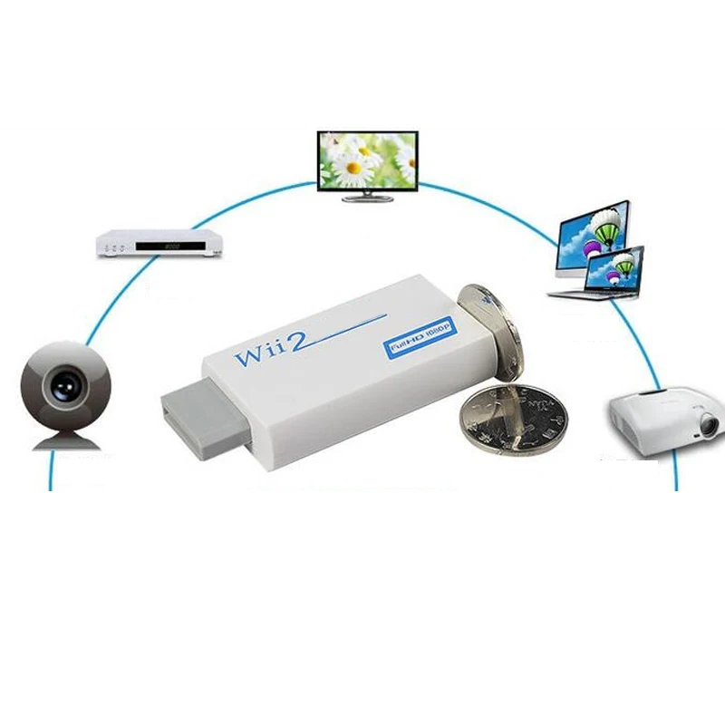 WII to HDMI-compatible Full HD1080P HDMI Wii 2HDMI-compatible 3.5mm Audio forPC HDTV Monitor Display | Электроника