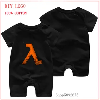 

Newborn Baby Clothes Infant Half Life Orange print Costumes Baby Clothing Romper Summer Short Sleeve Jumpsuit 100%Cotton Pajama