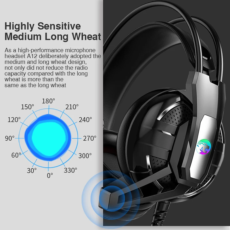 Gaming Headphones Headset Deep Bass Stereo wired gamer Earphone Microphone with backlit for Xbox one PS4 Mobile phone PC Laptop