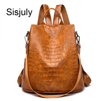 

Sisjuly Alligator Leather Backpack Bag Women Laptop Backpack Women Anti Theft Ladies Backpacks Girl Schoolbag Bagpack Bolsos