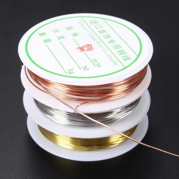 

0.3-0.8mm DIY Essential Jewelry Cord Red Gold Silver color metal thread string bead rope Craft Wire fit Jewelry Marking