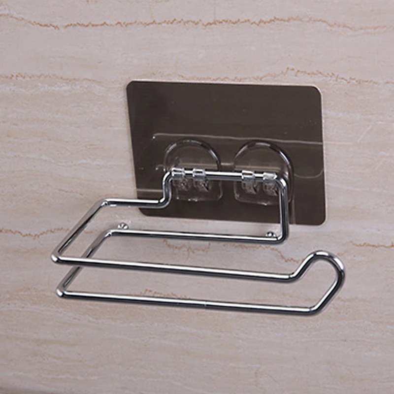 1 pc paper holder VEHHE Нет Сверла самоклеящаяся нержавеющая сталь для туалетной бумаги держатель бесследная Полка Ванная комната кухонные бумажное полотенце держатель - Цвет: 1 pc paper holder