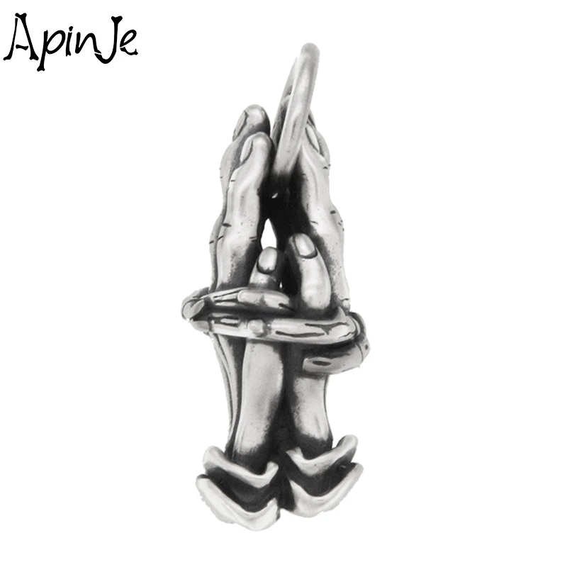 

Apinje Thai Silver Pendant Vintage 925 Sterling Silver The Praying Hands Necklaces Pendants for Men Women Fashion Jewelry