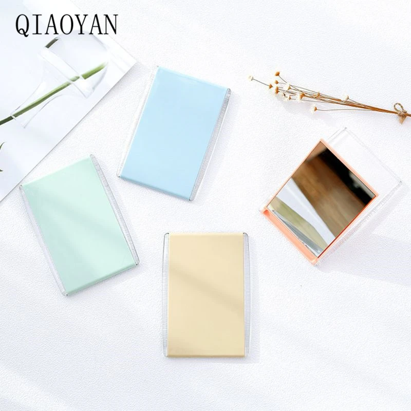 

1Pc Women Girls Portable Folding Rectangular 7.8x11cm Mini Compact Pocket Mirror Candy Color Single Sided Travel Desktop Makeup