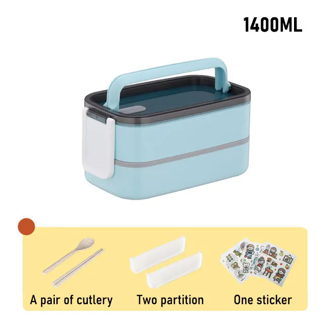 Lunch Box Thermal Food Container Bento Box Microwave Safe Lunchbox School Child Food Storage Kid's Lunch Box With Compartments b 1400ml box