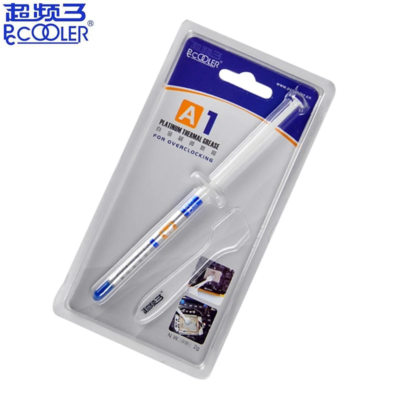 

Pccooler A1 Silver-containing Thermal grease 2g 7.5w/m.k CPU Cooler Thermal paste for CPU Heatsink Processor VGA GPU Cooling