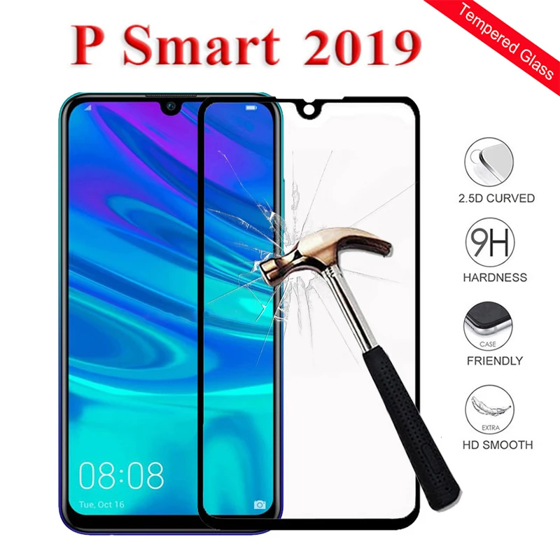 Защитное стекло 9D с полным покрытием для Huawei Y6 Y9 P Smart 2019 Plus Nova 4 3i Honor 8X 8A 9X