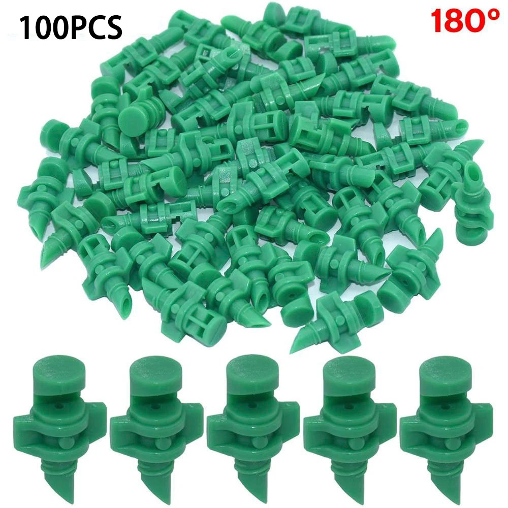 100PCS 180 Degree 100 шт. 90 ° 180 ° 360 ° угол простая преломляющая насадка спринклерная головка дизайн высокое качество садовое фруктовое орошение деревьев распылитель - Цвет: 100PCS 180 Degree