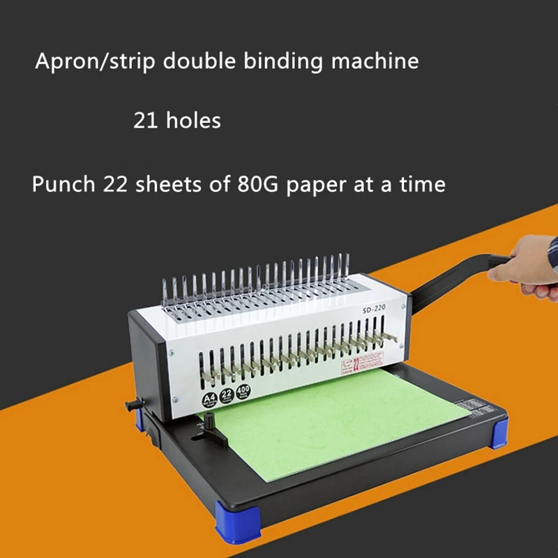 

Manual comb apron binding machine graphic shop office apron clip hole punch binding machine A4