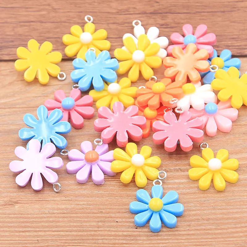 Flat Back Flower Embellishment Color Resin Flowers Flatback 10pcs
