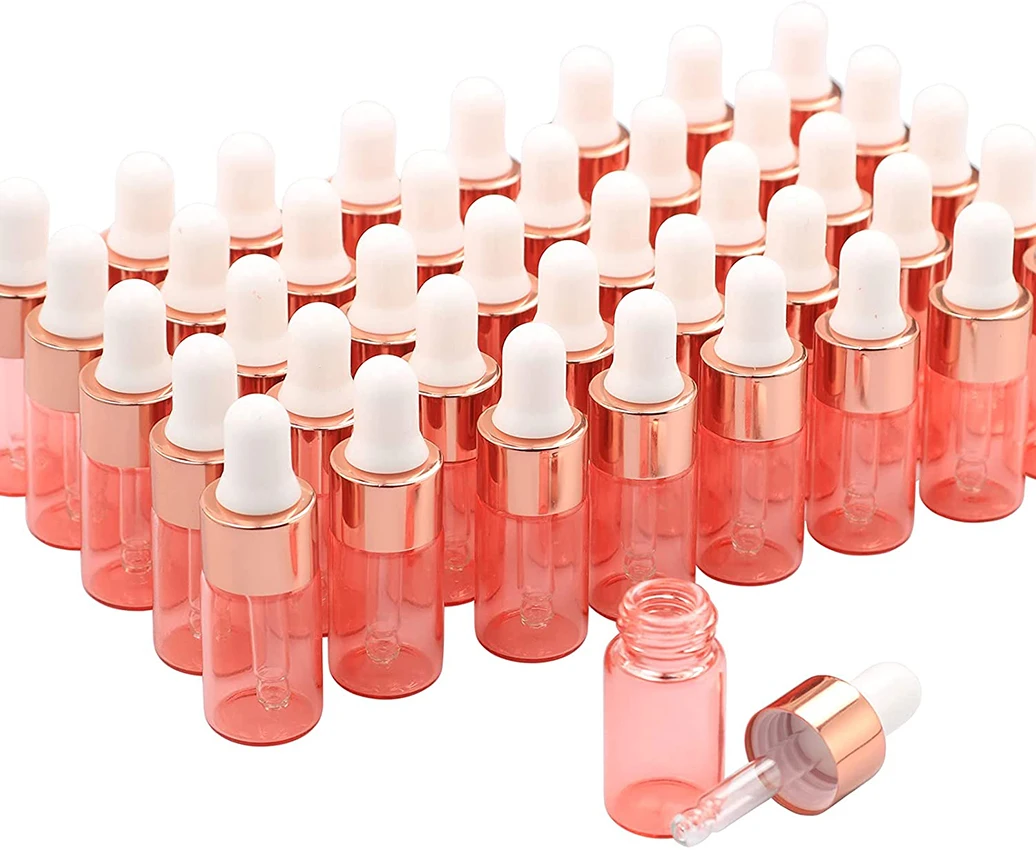 

2ml 3ml 5ml Glass Bottles With Pipettes Refillable Empty Essential Oil Bottles Mini Dropper Bottles Sample Vials 20/30/50Pcs