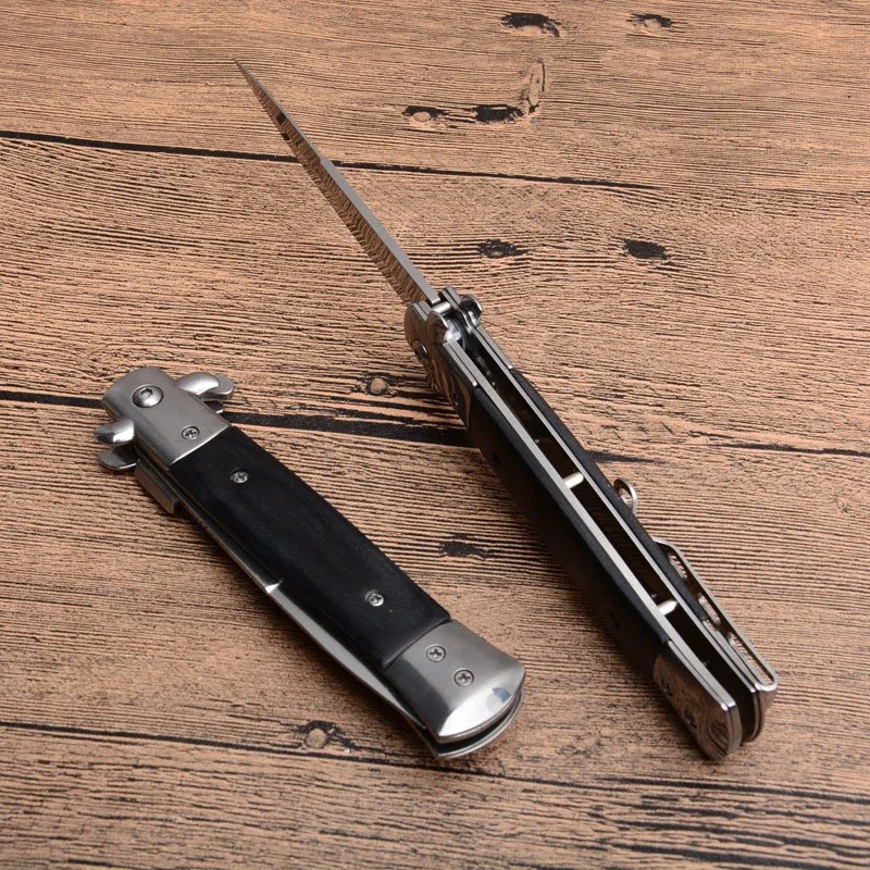 DuoClang " походный Охотничий Тактический нож для выживания из черного дерева с ручкой карманные ножи с зажимом сзади