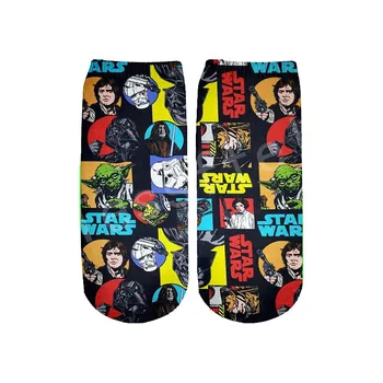 

Tessffel Drop shipping Star Wars Darth Vader Colorful 3D full Print Women/men/boy/girl Harajuku casual short ankle socks Style-1