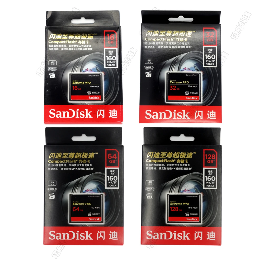 Карта памяти SanDisk Extreme Compactflash 32G 64GB 128GB CF карта высокоскоростная Компактная флеш-карта для DSLR и HD видеокамеры скидка