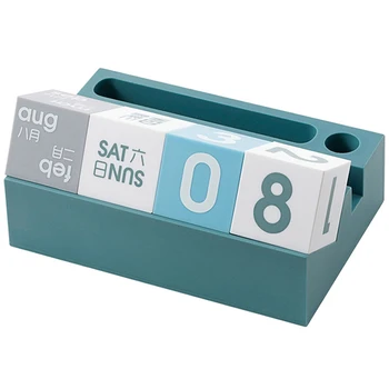 

A+Perpetual Calendar Office Desktop Phone Holder Pen Holder Decoration School Office Supplies Stationery