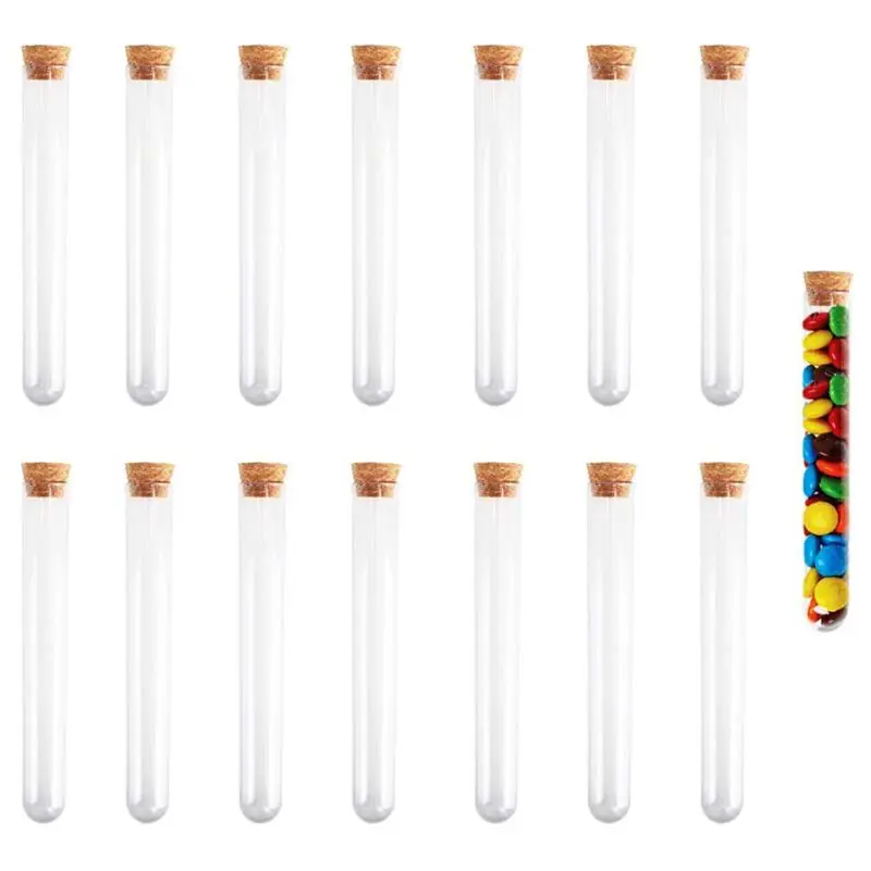 

Plastic Test Tube with Cork Stopper Bead Storage Vial Containers