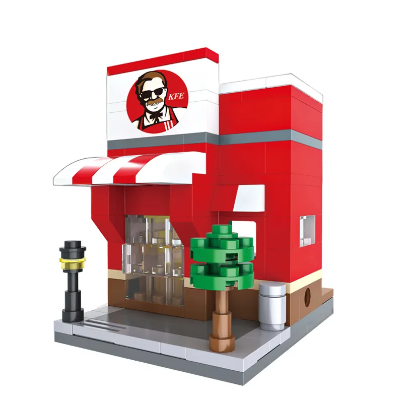 Восемь уличных просмотров Compatibie Legoings Строительные блоки Набор игрушек Сделай