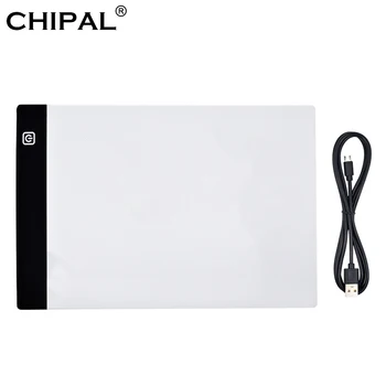CHIPAL Mini A4 LED Drawing Board Light Box Pad Graphics Digital USB Writing Painting Art Graphic Tablet Gifts Toys for Children