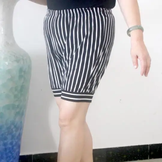 Pantalones De Mujer полосатые летние уличные брюки размера плюс женские с высокой талией