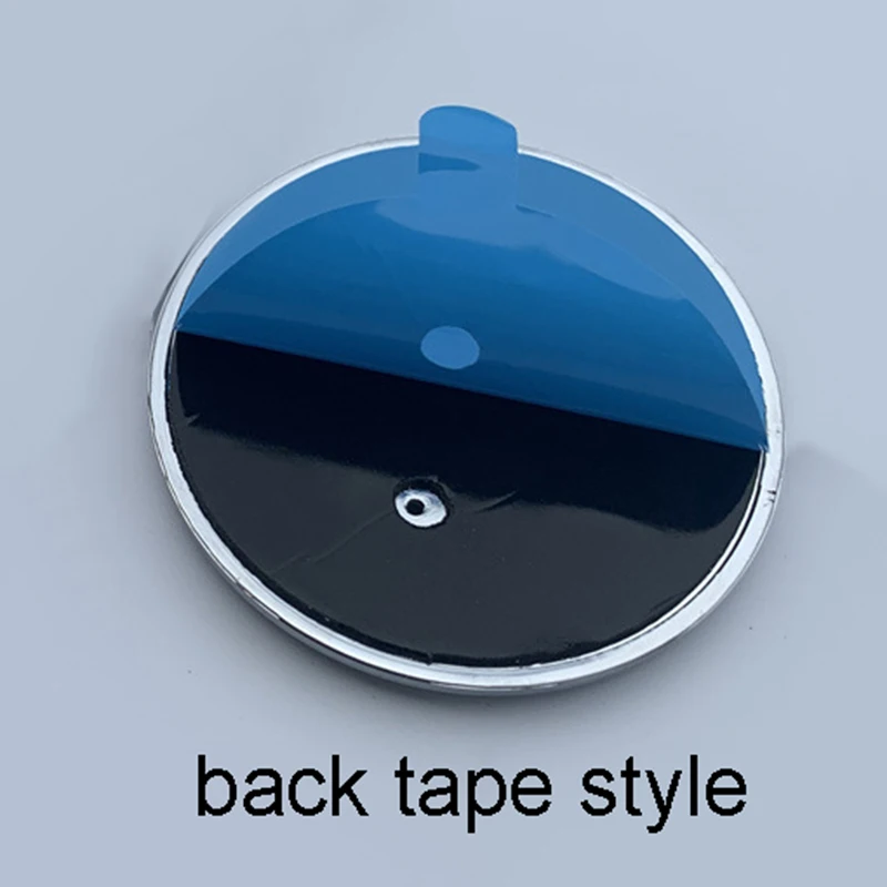 56mm Round Middle Hood Cover Lie Badge Black Emblem Chrome Wheat